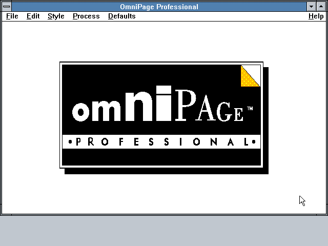 OmniPage Pro 2.1 - Splash